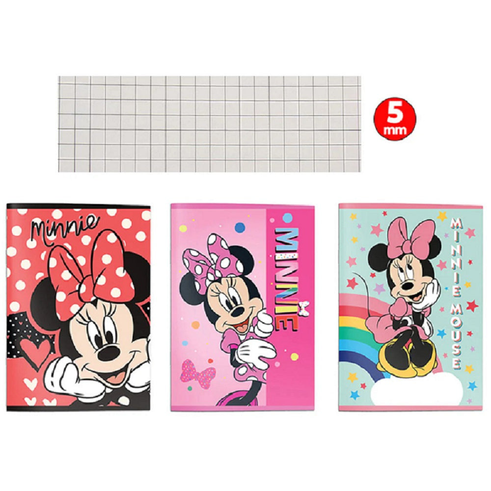 Quaderno A4 Minnie Pacco 12 Pz Assortiti Rigatura 5 mm