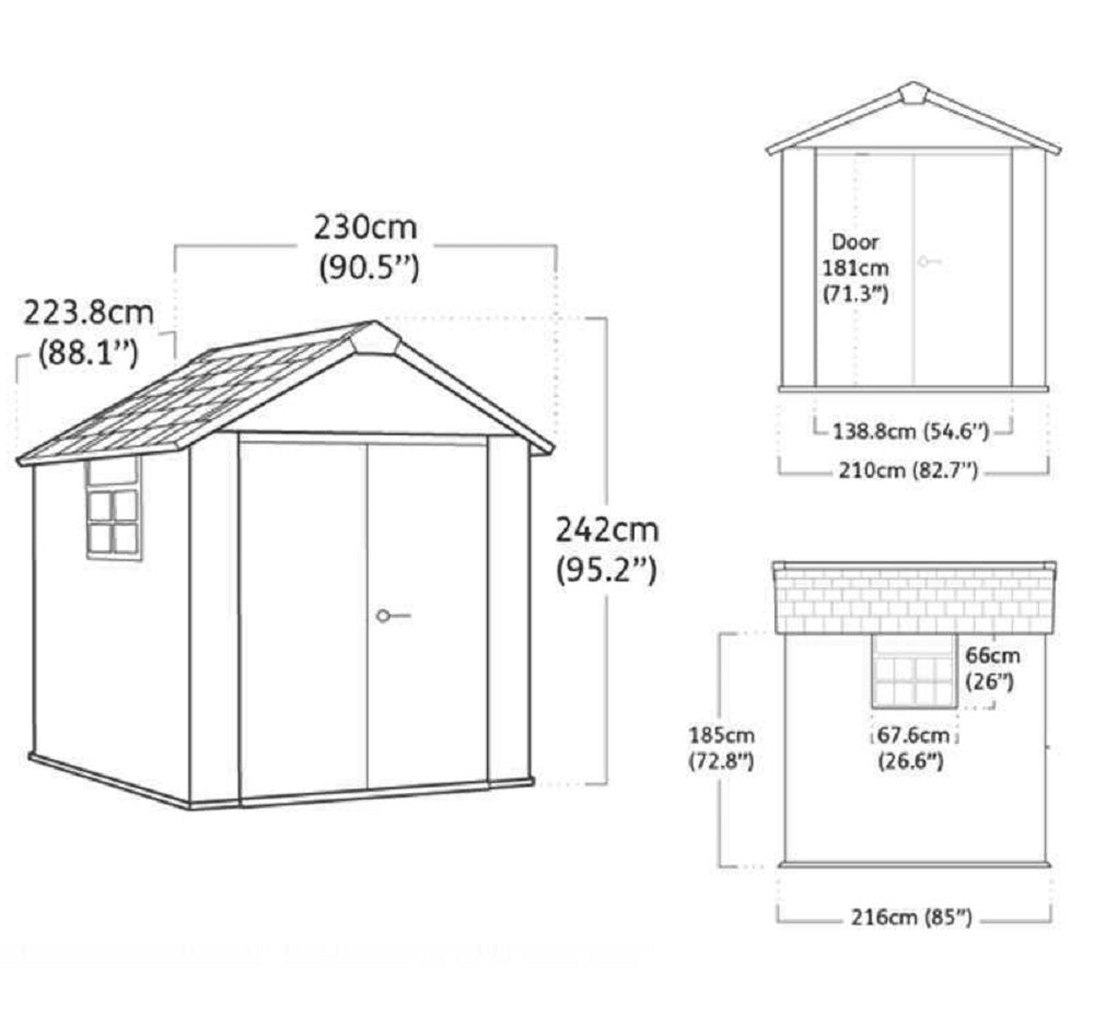 Casetta Oakland Duotech Grigia 229x223x242 Cm