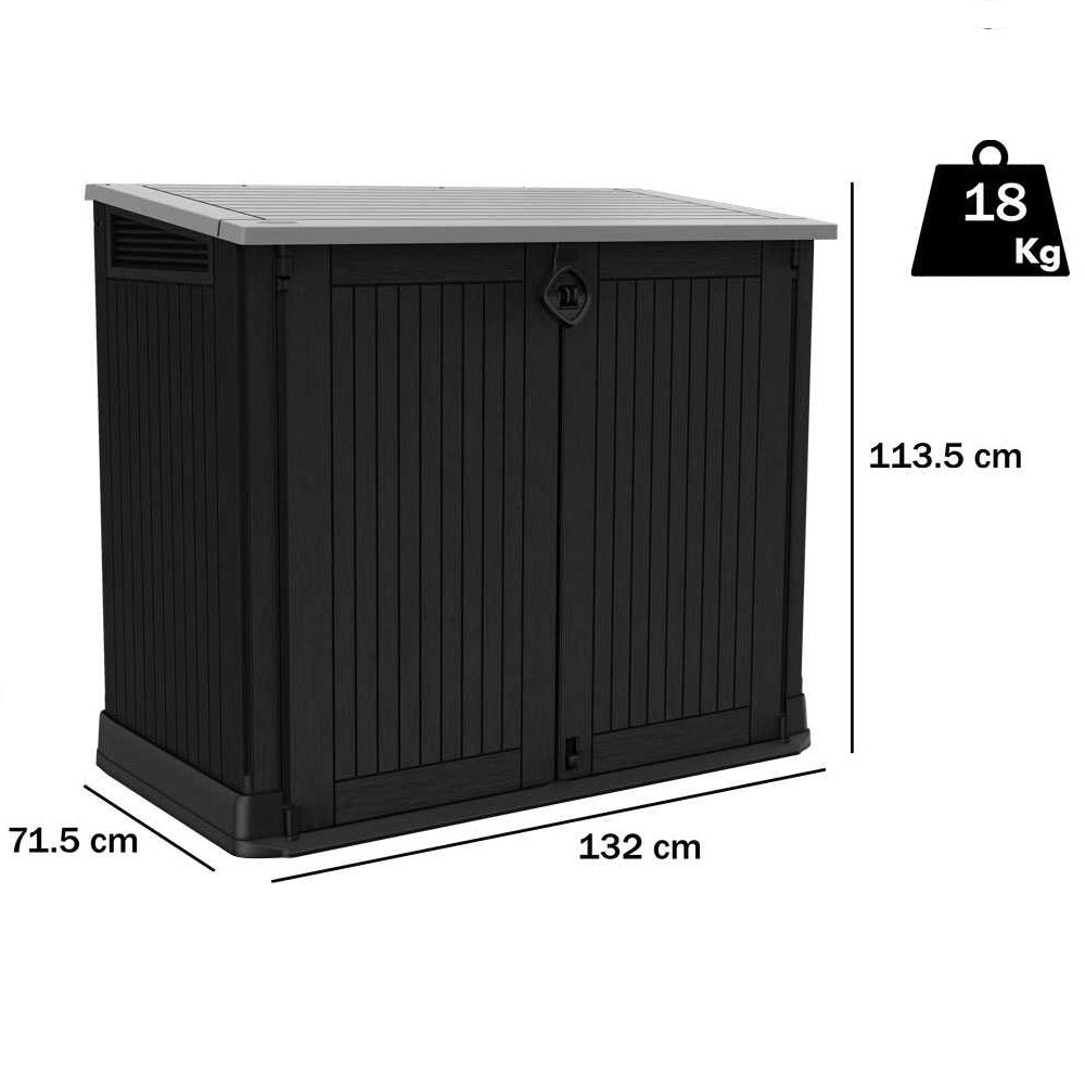 Armadio Portattrezzi Out Midi Nero 132x71x113cm