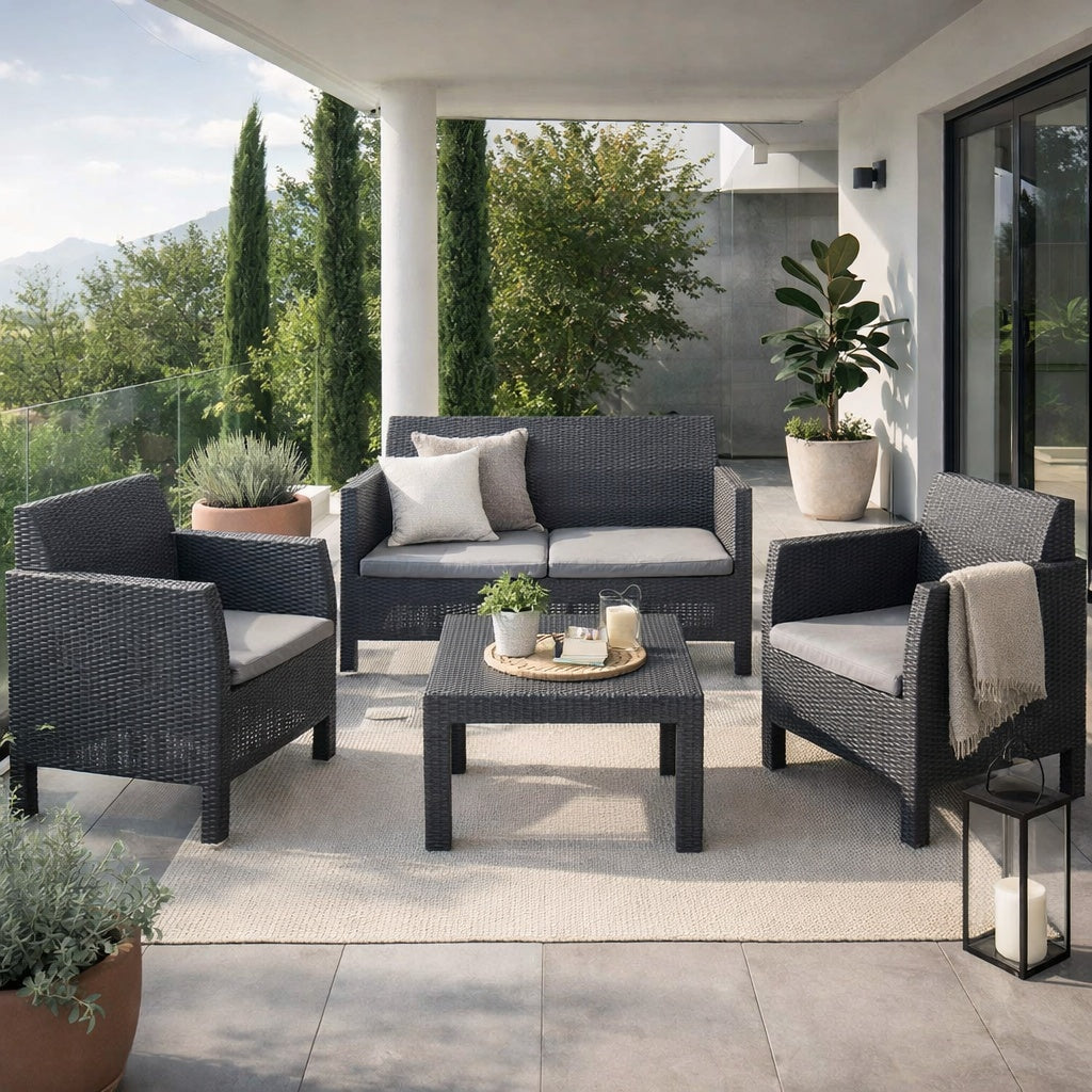 Set Matilde 2 Poltrone + 1 Tavolo Antracite