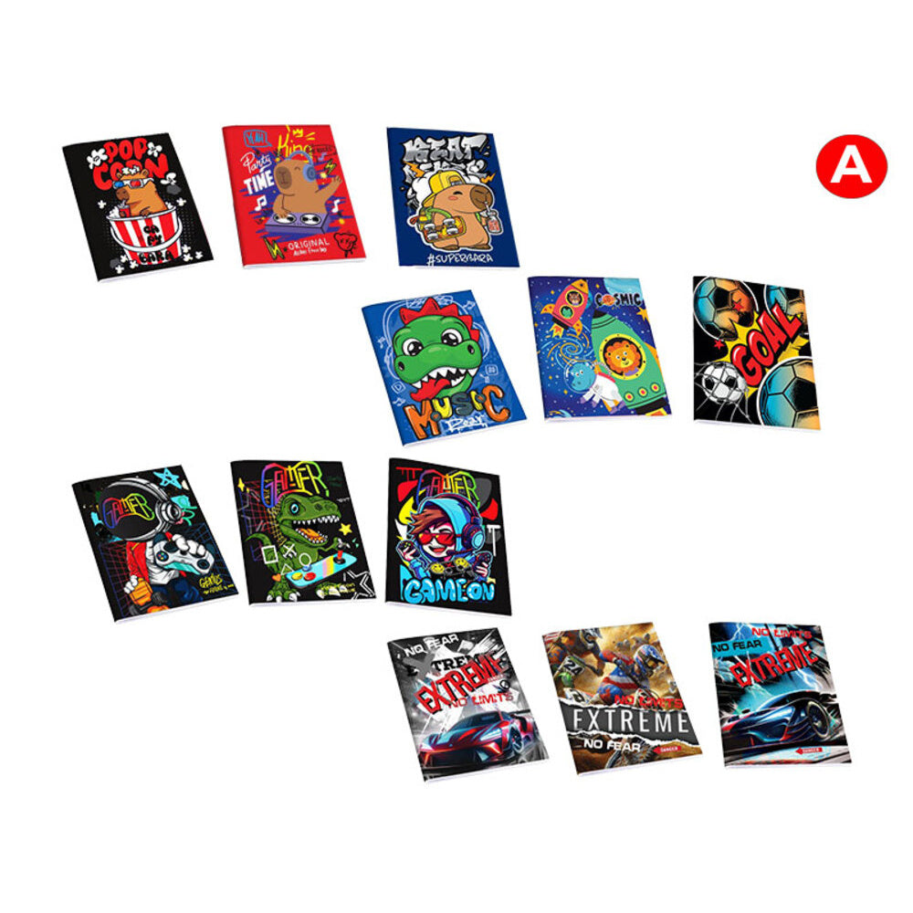 Quaderno A4 Active Boy Pacco 3 PZ Assortiti Rigatura A