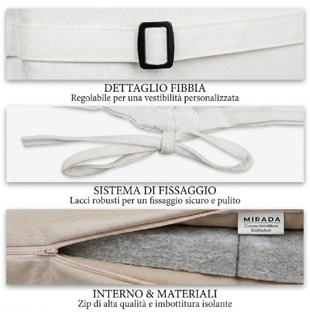 Cuscino Phillip 96x40xh.4 Cm Ecru
