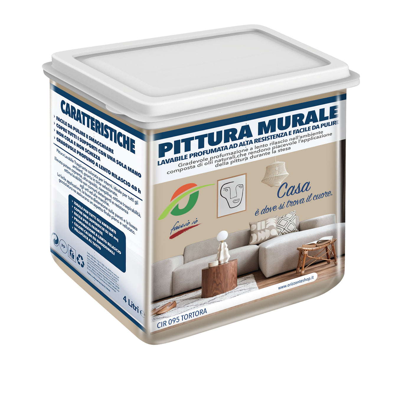 nbr pittura lavabile profumata tortora 4lt ean 8053835015307