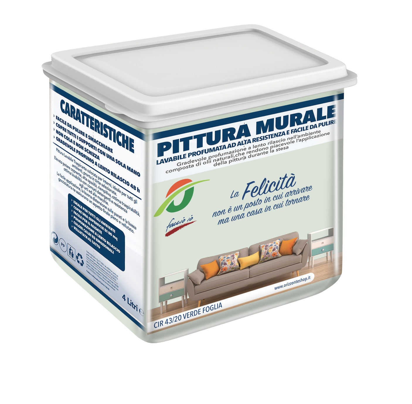 nbr pittura lavabile profumata verde foglia 4lt ean 8053835015314