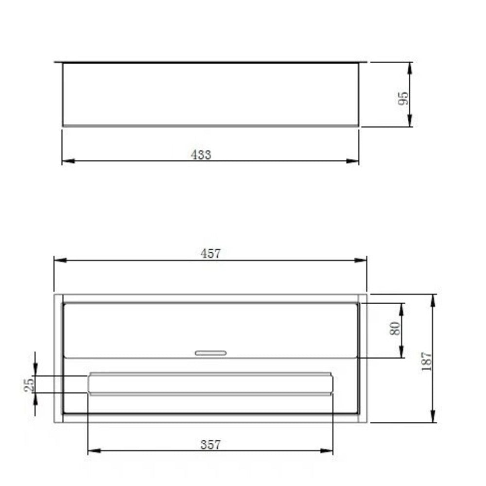 Bruciatore Bioetanolo Incasso 3,5 Lt 45,7x18,7xh9,