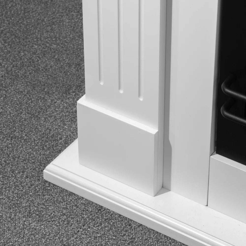 Camino Elettrico Da Terra Cambridge Legno Bianco
