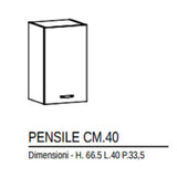 Pensile Cucina Federica 40 Cm Olmo