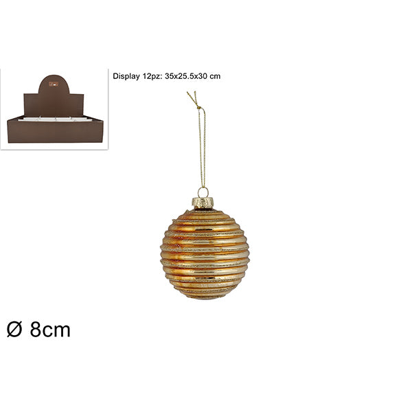 immagine-1-due-esse-christmas-palla-vetro-8cm-rigatagli.oro-ean-8053482167428